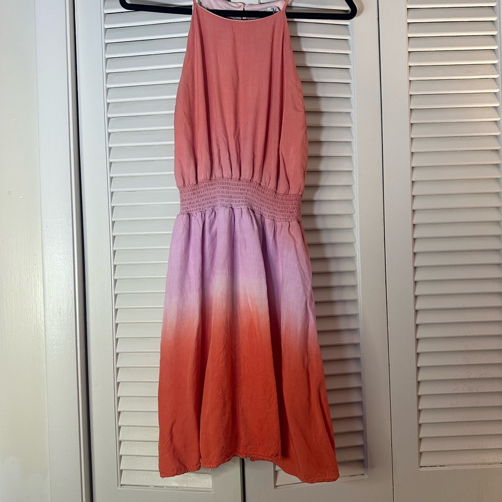 She + Sky Coral and Pink Gradient Dress